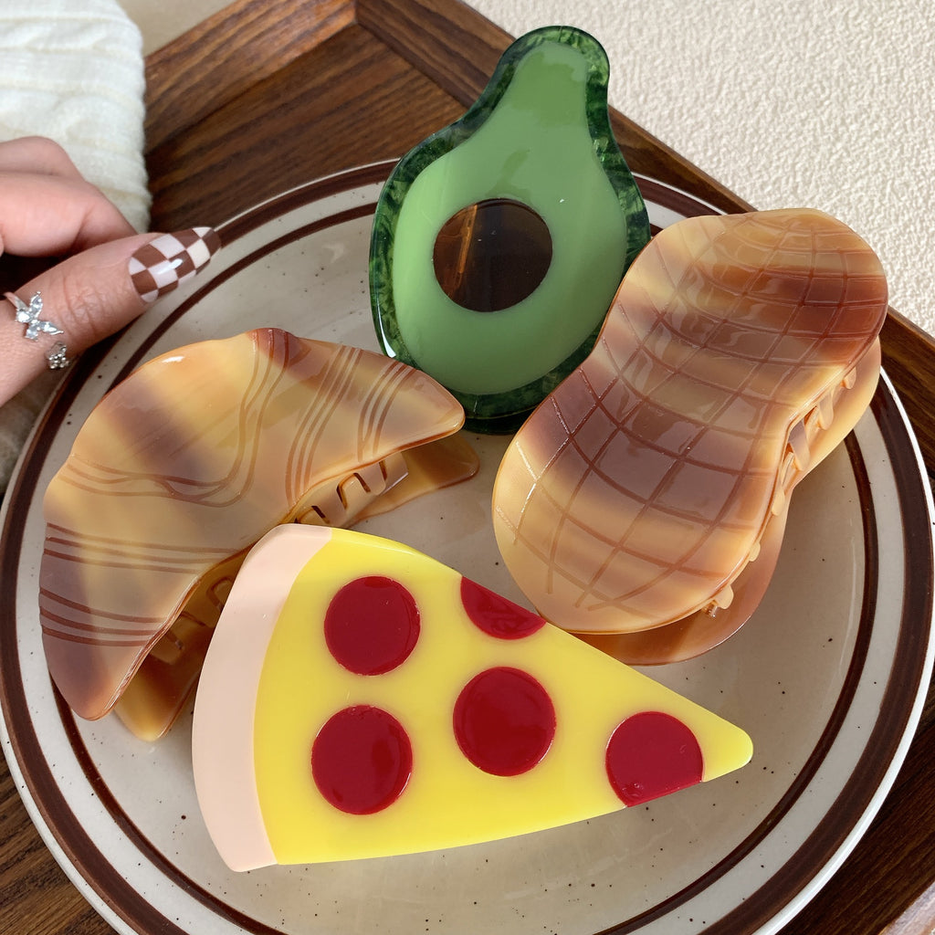 pizza food avocado hair claw