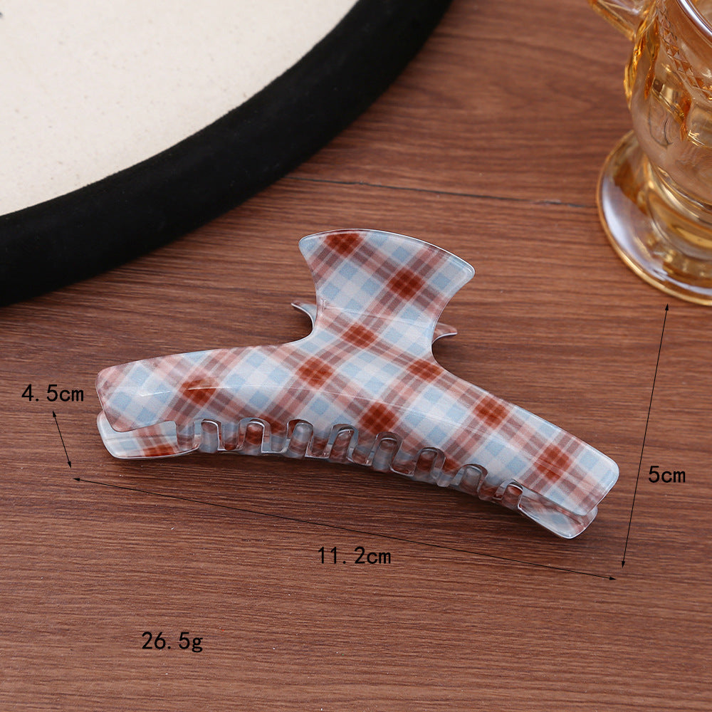 Striped plaid hair clip