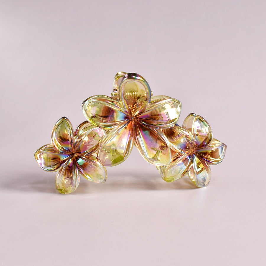 matte flower grab hair claw