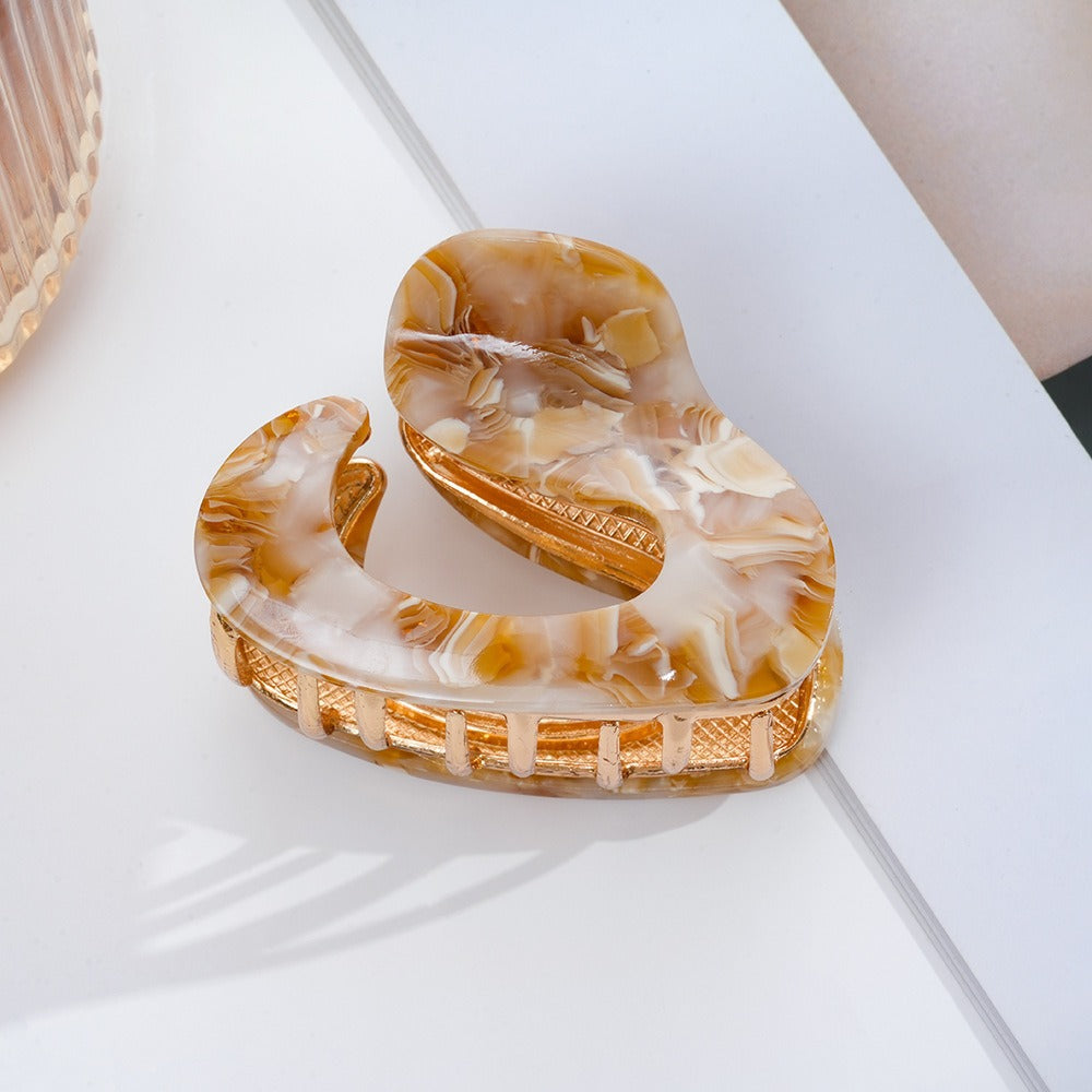 French acetic acid hairpin retro hollow tortoiseshell hair claw