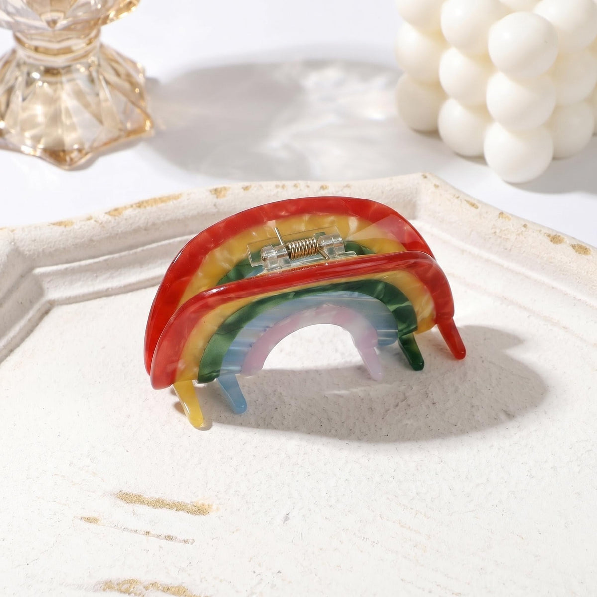 Summer rainbow hair claw