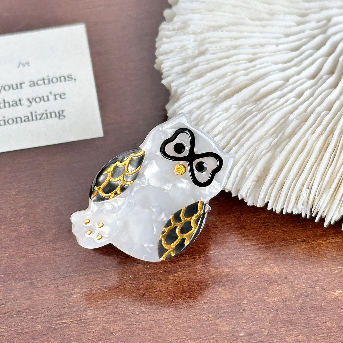 mini owl hair claw