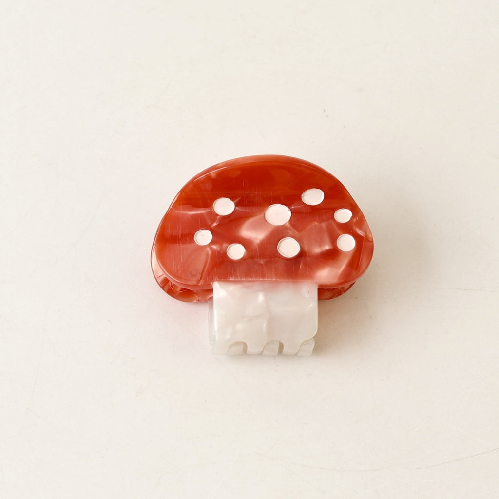 Colorful small mushroom hair claw