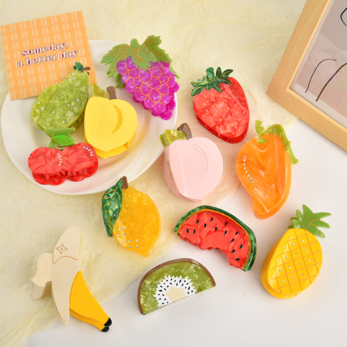 fruit strawberry hair claw