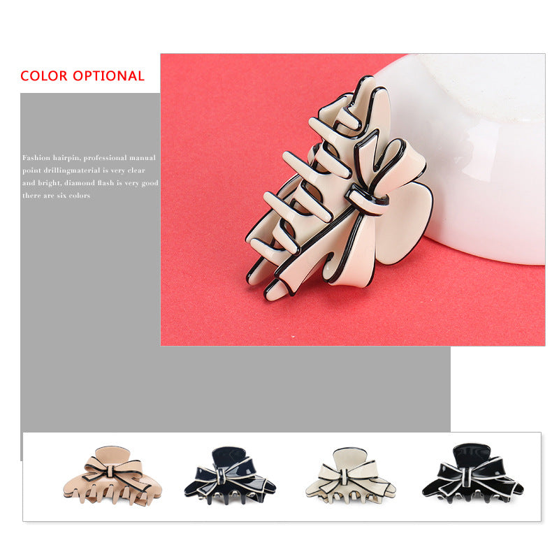 premium acetic acid double-sided bow hair claw