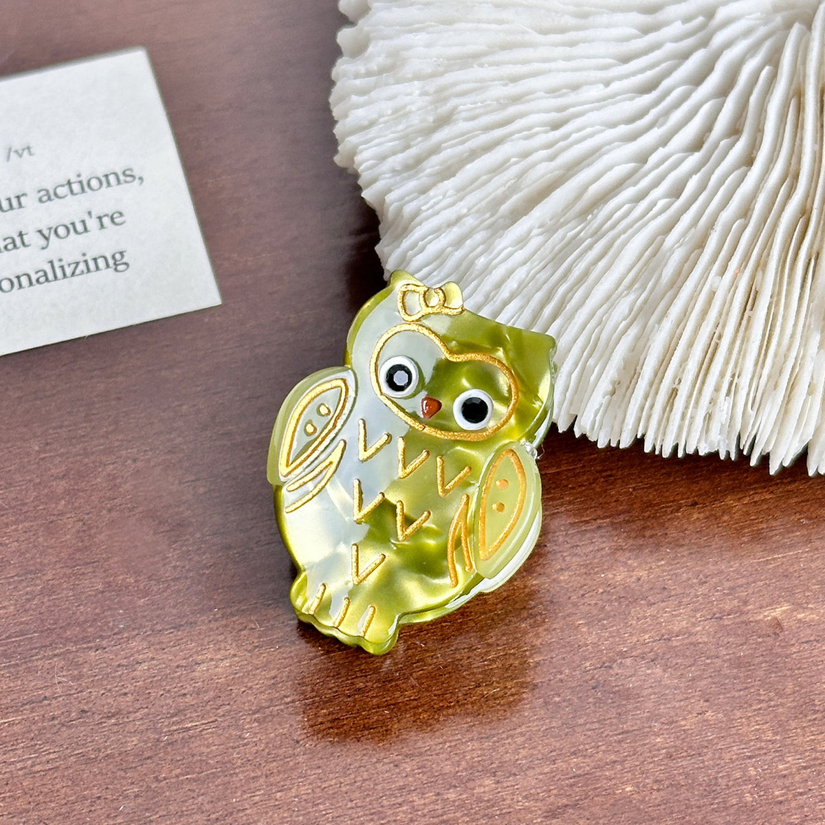 mini owl hair claw