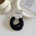 pink satin pleated round bead hair band hair tie