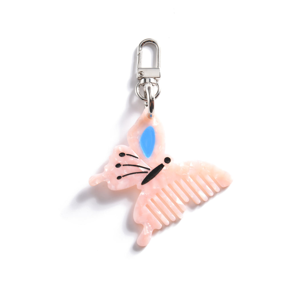 Cute colored butterfly comb keychain