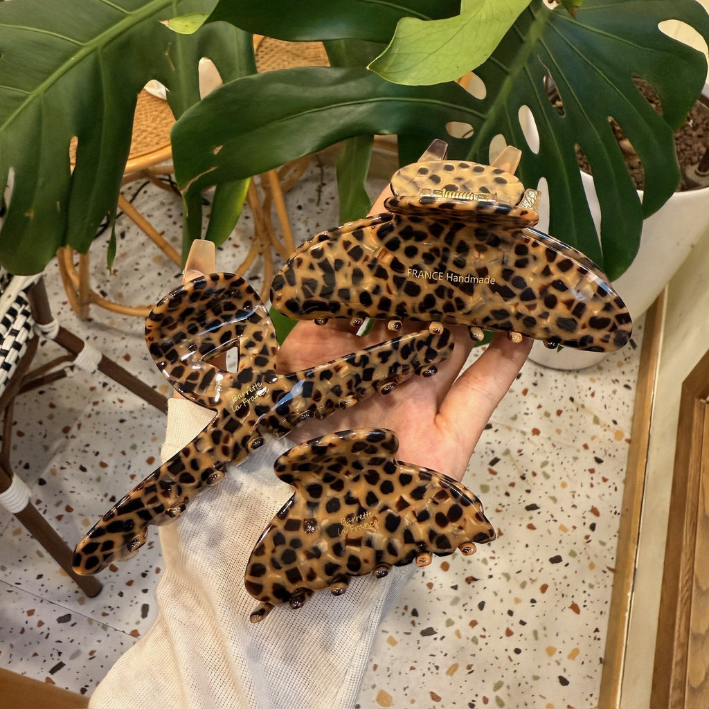 leopard print clothes hanger hair claw