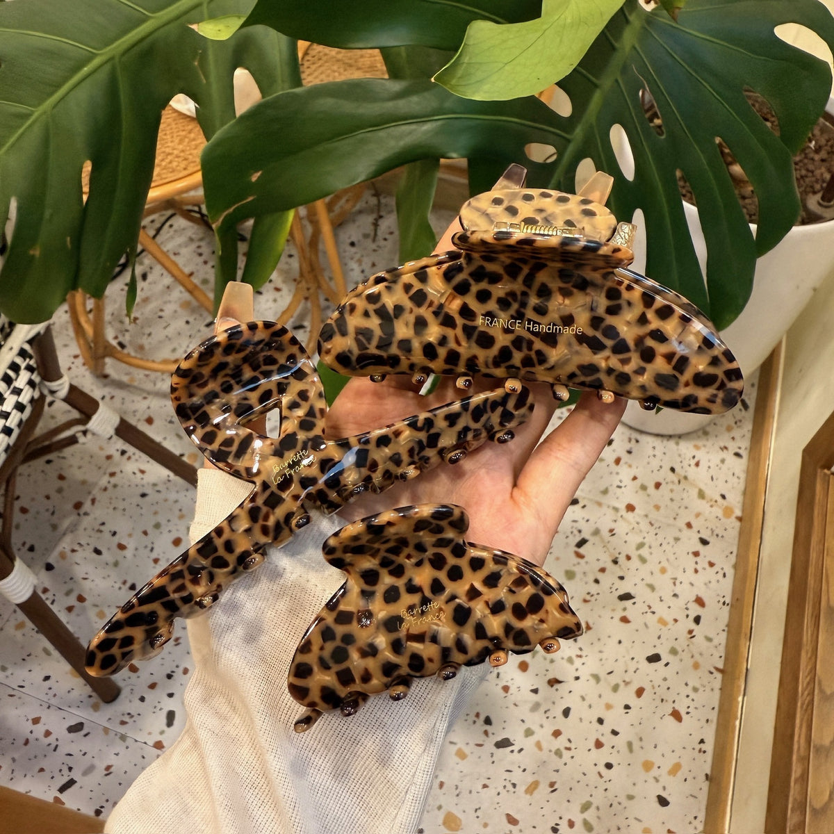 leopard print clothes hanger hair claw
