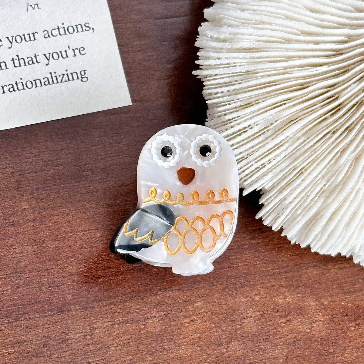 mini owl hair claw