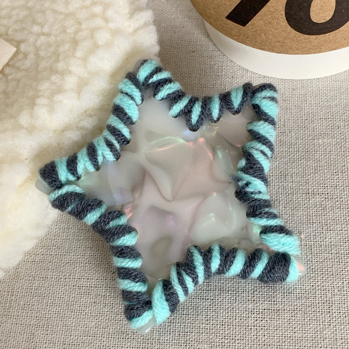 Pentagram top clip high-end star love plush wool hairpin cute girl duck bill hair clip