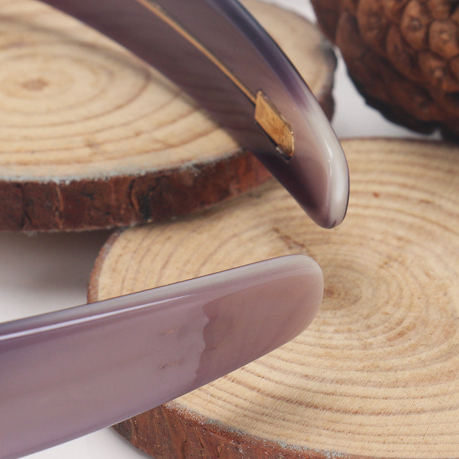 2.2Cm wide retro acetic acid headband female, high temperament pressure hair wash face headband with teeth non-slip new hair bundle