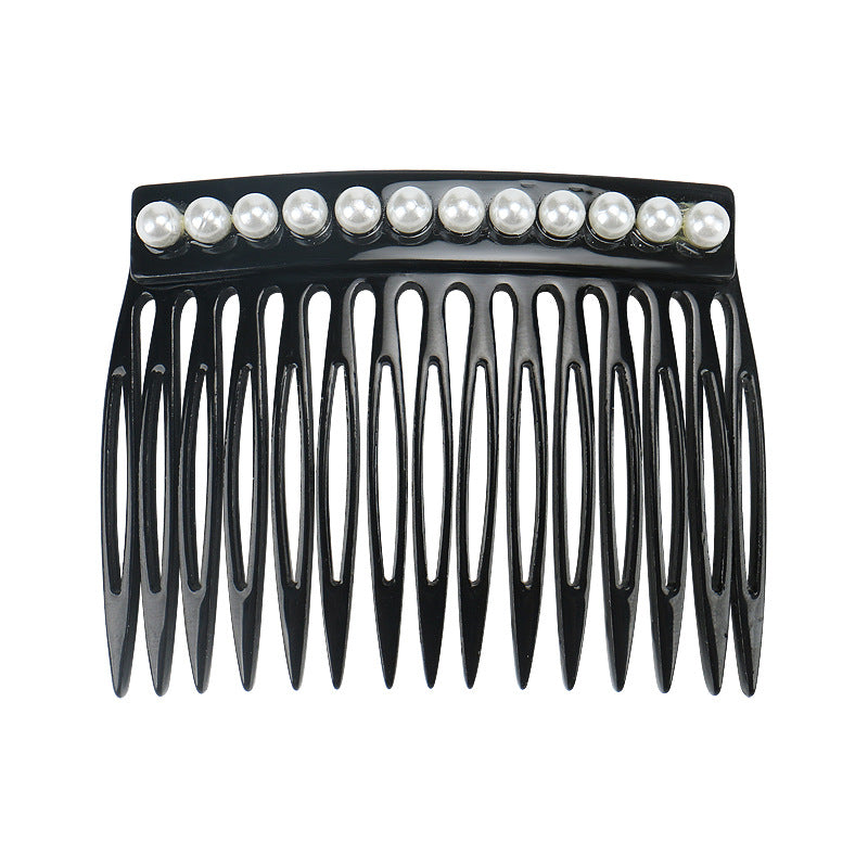 Alexandria the same snow bean hair comb, exquisite acetic acid disc hair comb, hollow tines insert comb inlaid with pearls