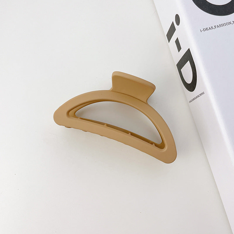autumn and winter new hair claw resin material solid color clip back head plate hairpin dating