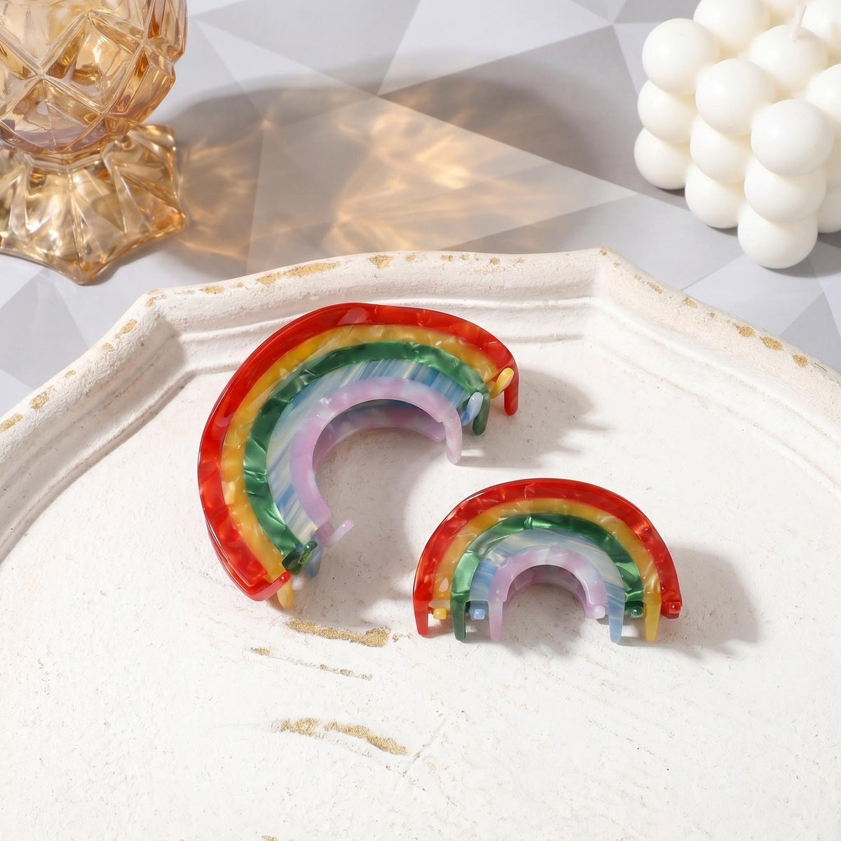 Summer rainbow hair claw