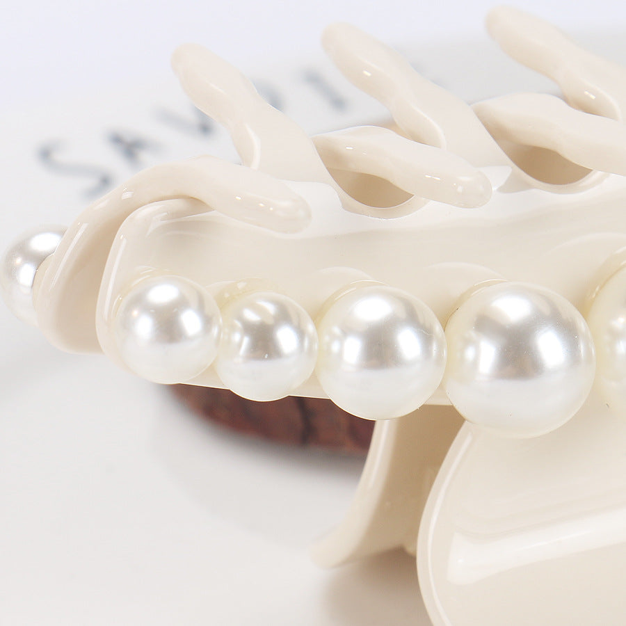 Alexander has the same hair grab, classic Yuehua series back head grab clip acetic acid, high-quality pearl shark clip