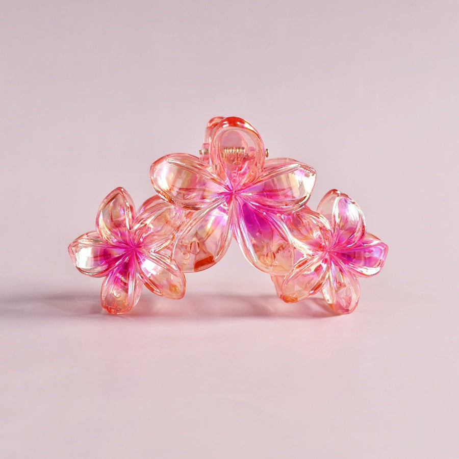 matte flower grab hair claw