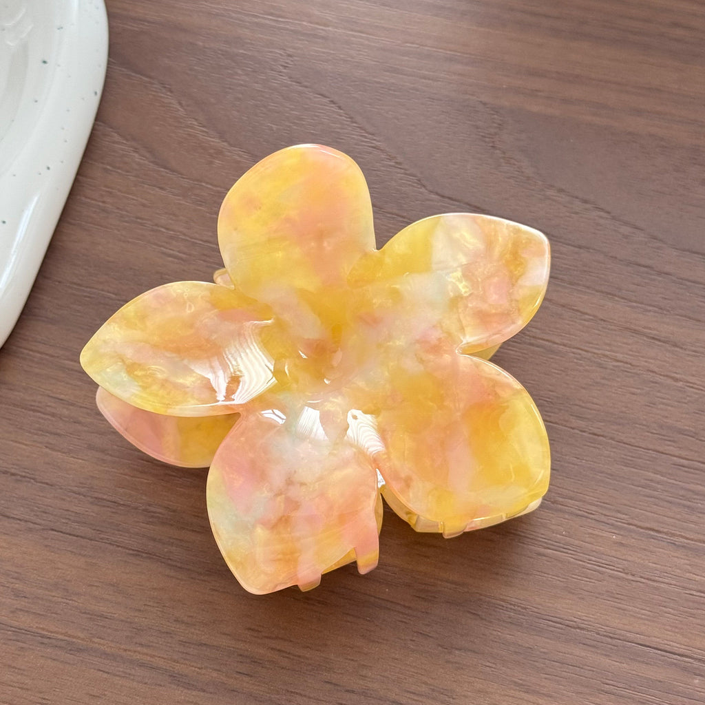 Premium sense colorful egg flower hair claw