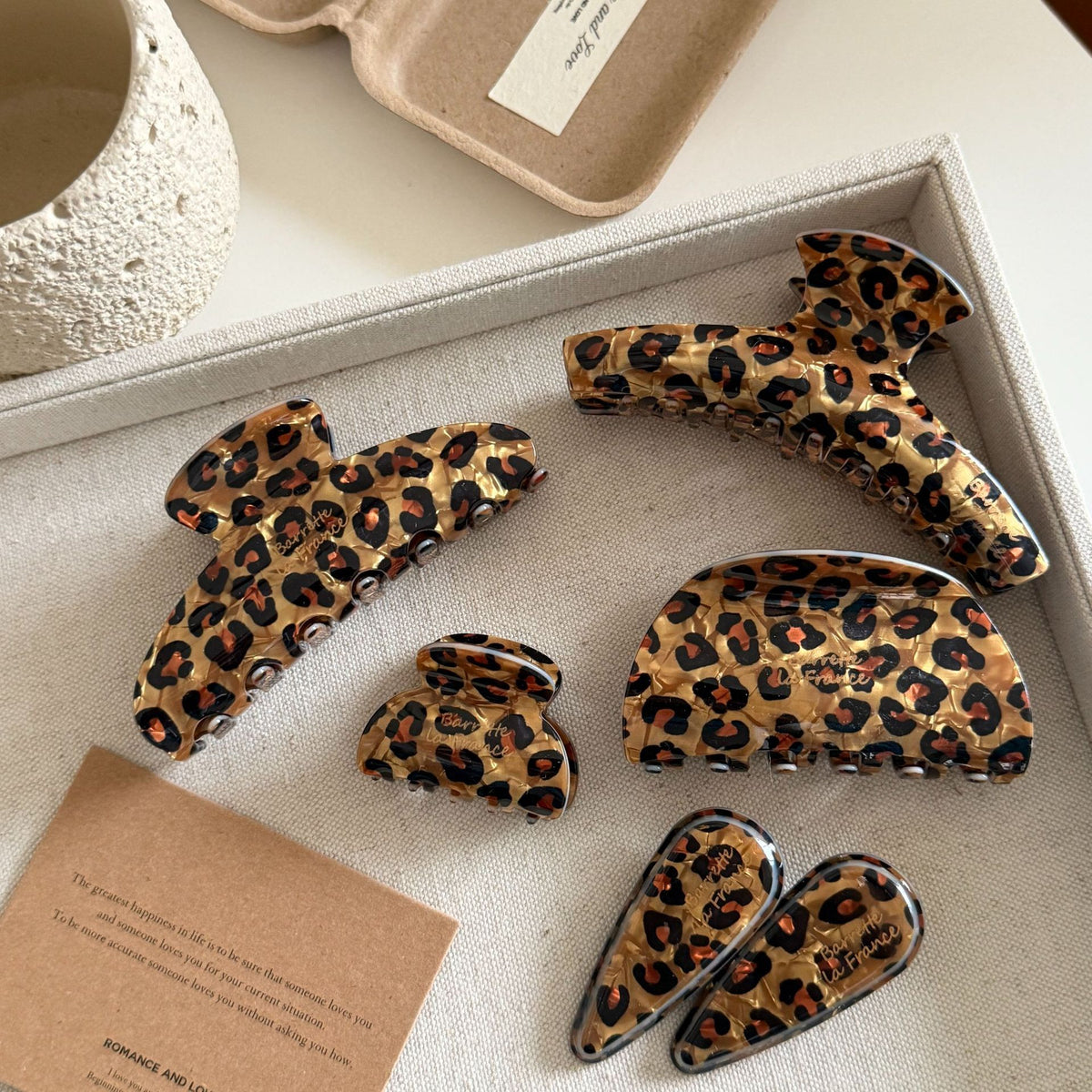French leopard print Hair Claw