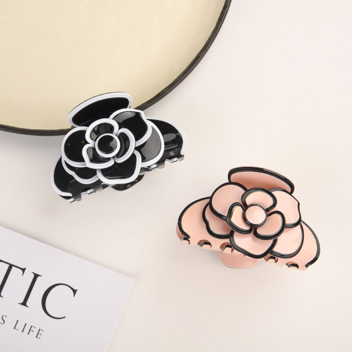 Camellia flower hair claw