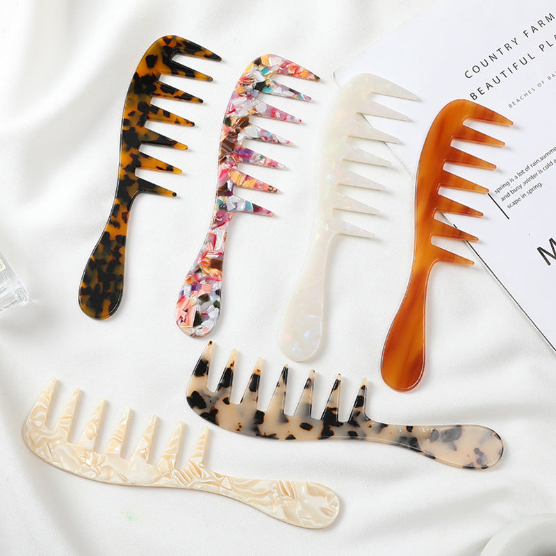 Europe and the United States cross-border hot-selling acetic acid plate comb exquisite anti-static hair comb fashion marble pattern color hair comb women