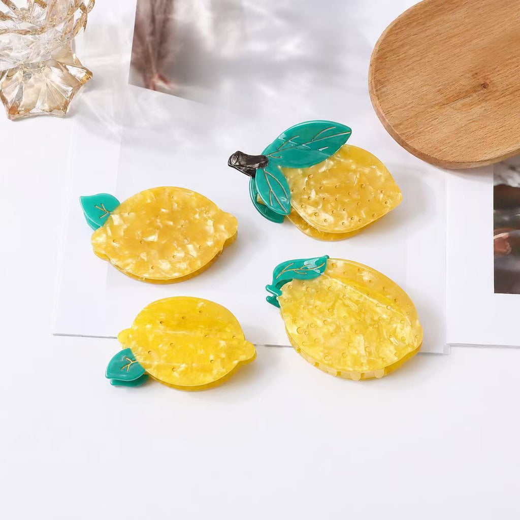lemon fruit hair claw