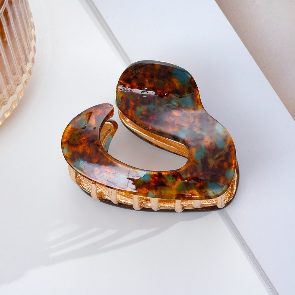 French acetic acid hairpin retro hollow tortoiseshell hair claw