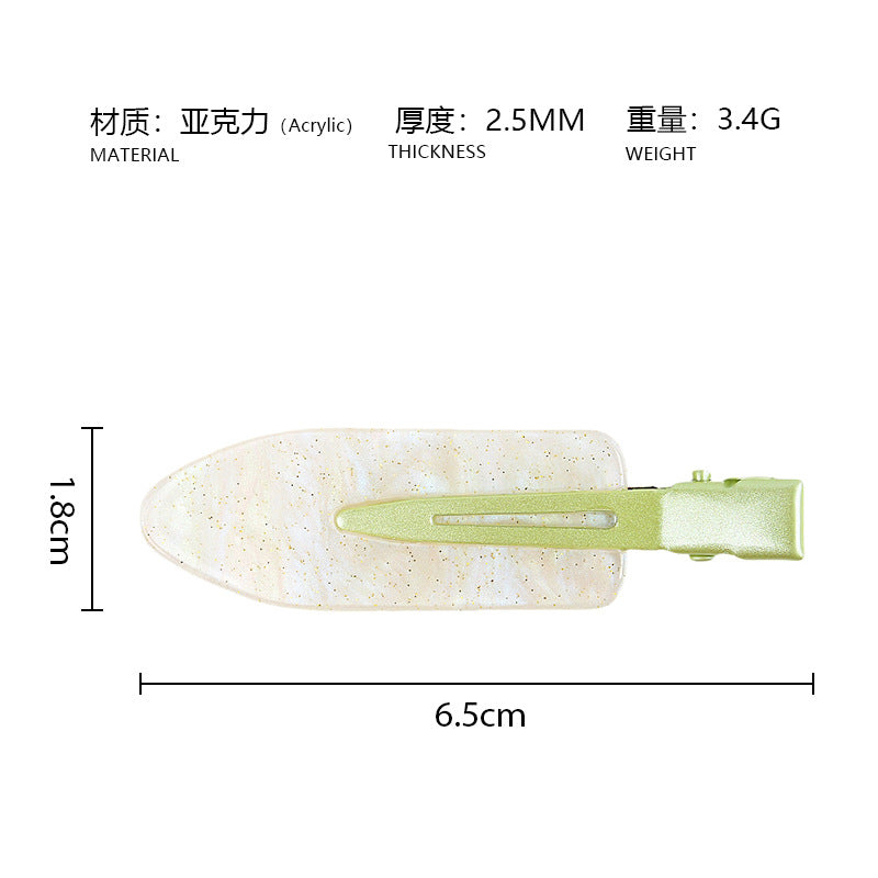 Summer explosion color seamless clip ins wind sweet and cute hairpin side duck bill clip acrylic bangs hairpin