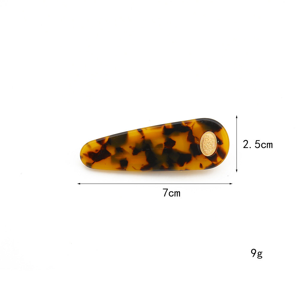 Water Droplet Metal Badge Hair Clip