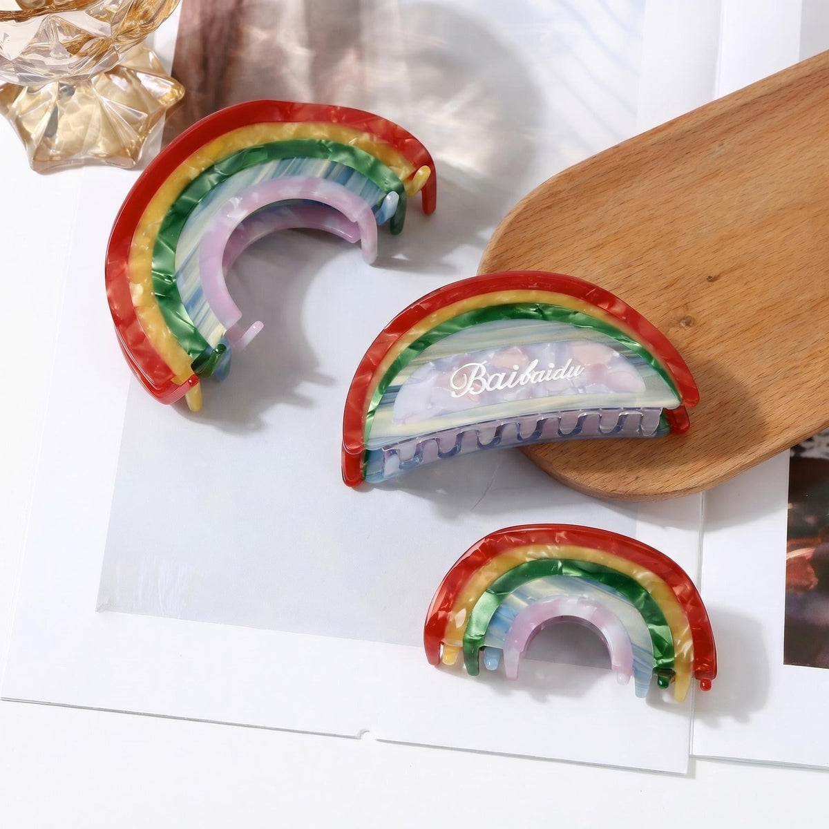 Summer rainbow hair claw