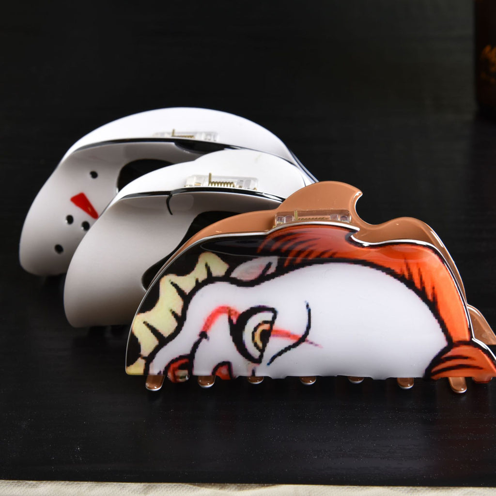 Halloween ghost big mask hair claw